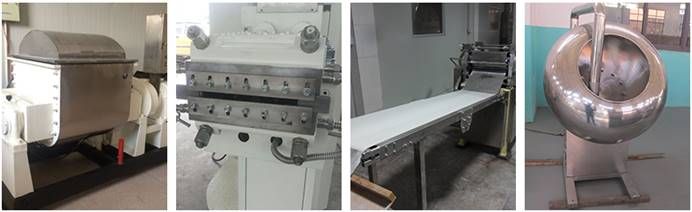 Coating chewing gum production line